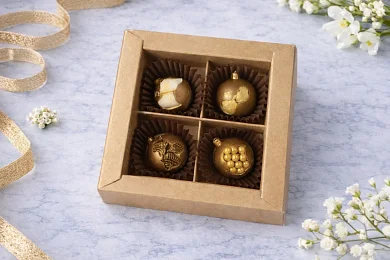 Шоколадные елочные шарики 4шт.