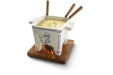 Набор для фондю на 4 персоны (голубой фаянс) "Boska Holland"