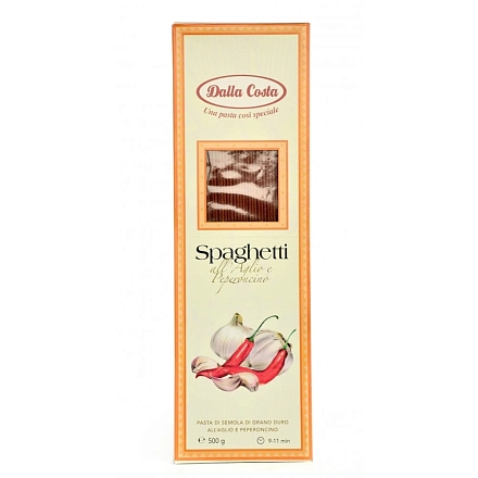 Спагетти с чесноком и острым перцем "Dalla Costa" 500г