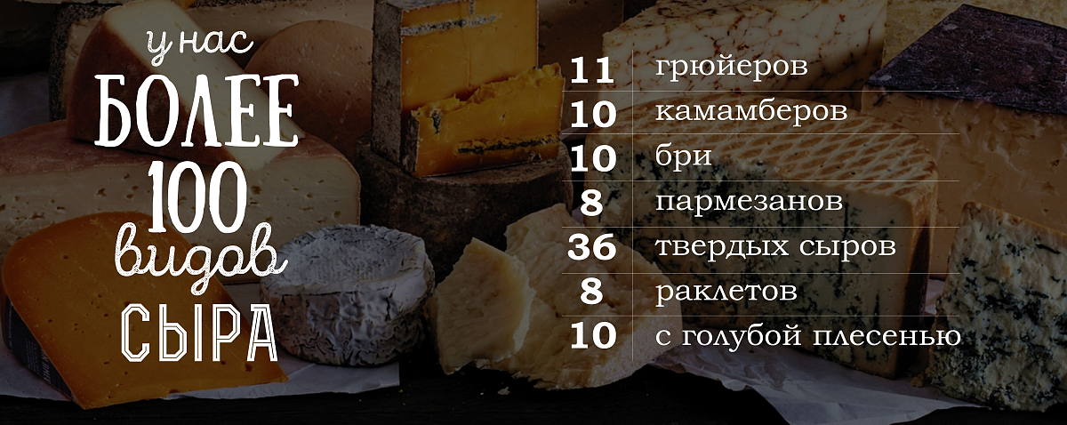 Более 100 видов сыра
